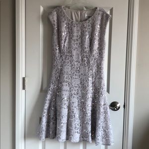 J Taylor Silver Sequin Dress 8